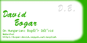 david bogar business card